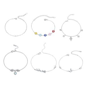 custom wholesale 925 silver charm jewelry bracelet, zirconia evileye 925 sterling silver cuff adjustable bracelets for women