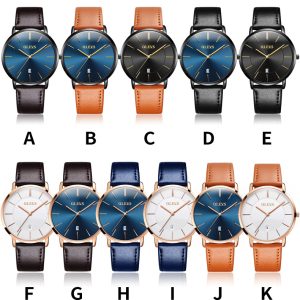 5869  OLEVS Brand New Business Fashion Sports Style Genuine Leather Watch Mens Leather Wrist Watch Custom Logo Quartz Watch
