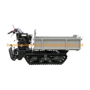 500kg Load Capacity Gasoline Engine Powered Mini Cart Transporter Crawler Rubber Track Mini Dumper