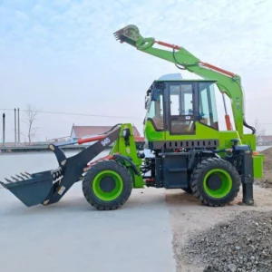China 2ton 2.5ton 3ton 4WD Et942-45 Articulated Small Compact Farm Garden Tractor Backhoe Loader Backhoe with Implements Breaker Auger Grapple