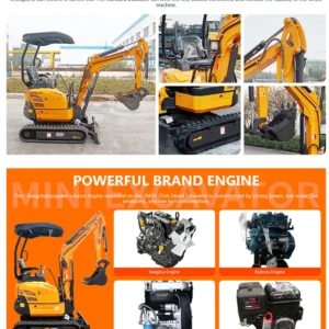 Crawler Hydraulic Garden 360 Compact 2.0 Ton Small Digger Rubber Track House Interior Renovation Mini Crawler Excavator with Closed Cab
