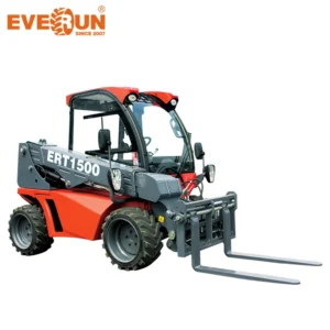 Everun Ert1500 Chinese CE Small Telehandler Telescopic Boom Handler Compact Front End Portable Construction Farm Garden EPA Mini Wheel Loader Made in China