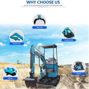 Lithium Battery Rubber Track Retractable Compact 360 Degree Rotatable Farmland Landscaping Small Micro Crawler Crushing Digger Garden Farm Electric Excavator