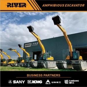 River-260 Amphibious Pontoon Excavator Non Mini Excavator Digger Brand New Not Used Excavator Flexible in Swamp Canal Wetland Lake for Sale Factory Price